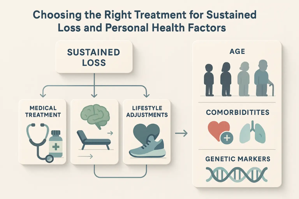 Infographic showing the science of GLP-1 in weight management, with a human silhouette highlighting the gut, pancreas, and brain, arrows indicating hormone flow, labeled steps, reduced appetite and blood sugar icons, and a clean, pastel color palette for educational clarity